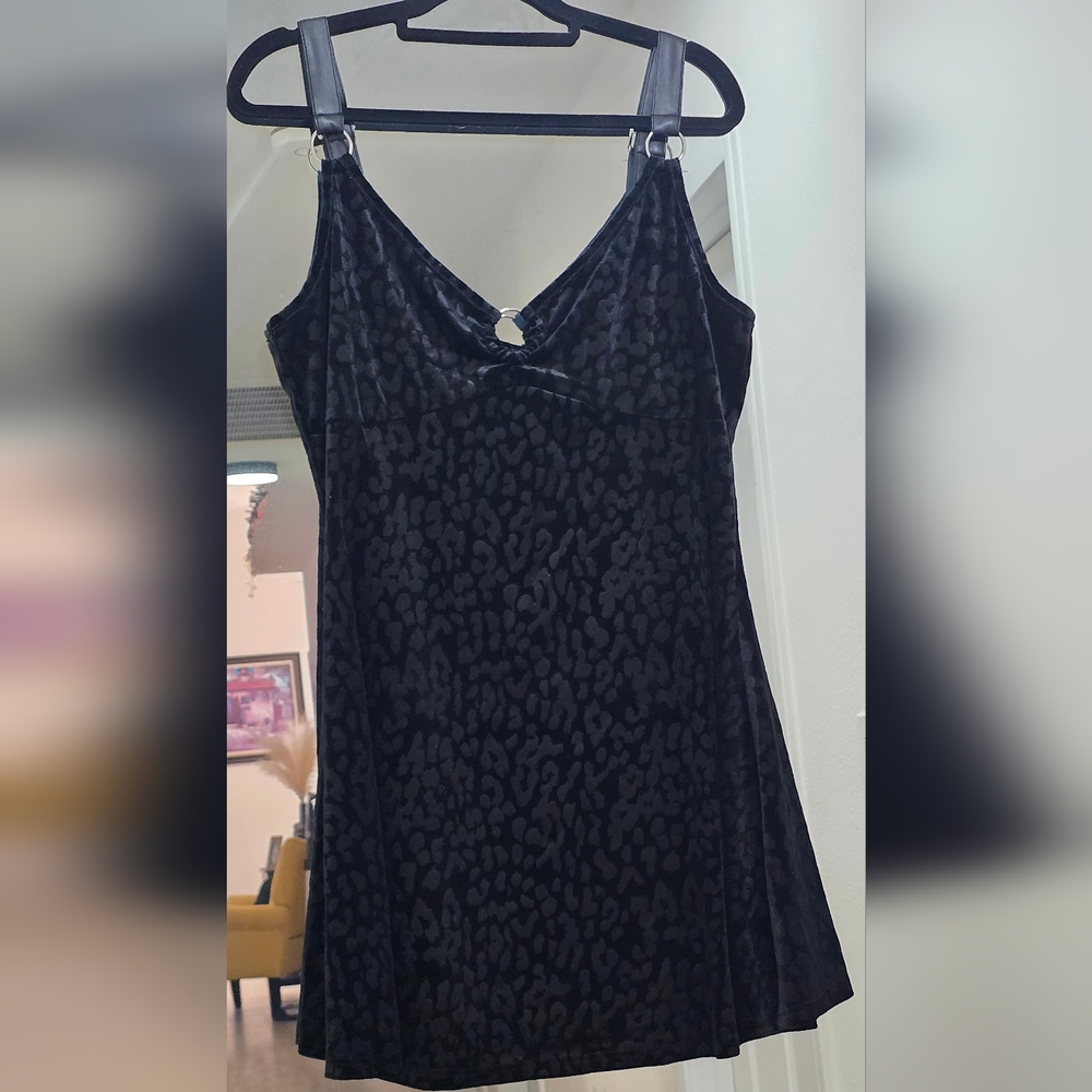 Black Leopard Print Dress